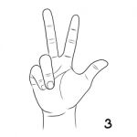 Sign Language,number 3 Stock Photo