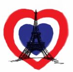 Illustration-eiffel Tower With France Flag Stock Photo