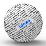 Ideas Sphere Definition Shows Creativity And Innovation Stock Photo