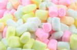 Colorful Marshmallow On White Background Stock Photo