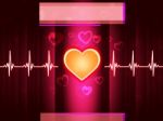 Red Heart Background Shows Life Beating And Pillar
 Stock Photo