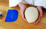 Chef Holding Dough Stock Photo