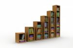 Books On A Wooden Shelf Stock Photo