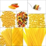 Various Type Of Italian Pasta Collage Stock Photo