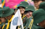 Student 11-12 Years Old, Scout Assembly, Teepangkorn Scout Camp In Samut Sakhon Thailand Stock Photo