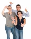 Brother And Sisters Gesturing Stock Photo