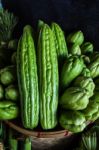 Momordica Charantia Often Called Bitter Melon Bitter Gourd Or Bi Stock Photo