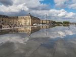 Miroir D'eau At Place De La Bourse In Bordeaux Stock Photo