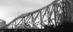 Story Bridge In Brisbane. Black And White Stock Photo