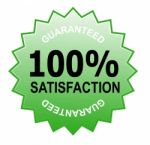 100% Satisfaction Guaranteed Green Stock Photo