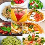 Healthy Vegetarian Vegan Food Collage Stock Photo