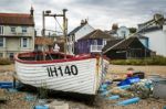 Traditional Fishing Boat On The Beach At Aldeburgh Stock Photo