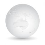 Globe Icon With Hand Drawn Australia  Map Stock Photo