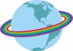 Rainbow Around The Earth Stock Photo