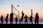 Beach Volleyball Stock Photo