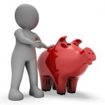 Save Savings Indicates Piggy Bank And Wealth 3d Rendering Stock Photo