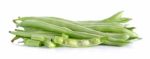 Green String Bean Isolated On The White Background Stock Photo