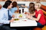 It's  My Family Time At Restaurant Stock Photo