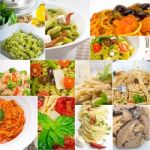 Collection Of Different Type Of Italian Pasta Collage Stock Photo