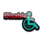 Icon Disable Text Design On White Background Isolate  Illustration Eps 10 Stock Photo