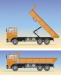 Side View Of Big Dump Truck Stock Photo