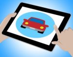 Car Tablet Means Tablets Www And Drive Stock Photo