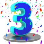 Birthday Anniversary Indicates Celebrating Happiness And 3rd Stock Photo