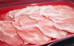 Raw Sliced Pork Preparing For Homemade Sukiyaki Stock Photo