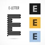 Creative E- Letter Icon Abstract Logo Design  Template Stock Photo