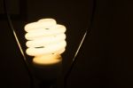 Spiral Bulb Turn Light In Dark Place Stock Photo