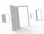 Doors Choice Represents Doorway Doorframe And Doorways Stock Photo