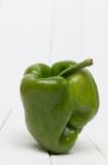 Fresh Green Bell Pepper Stock Photo