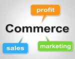 Commerce Words Shows Export Commercial And Buying Stock Photo