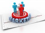 Business People On Target Market Stock Photo