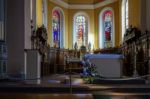 Interior View Of St Leon Church In Eguisheim In Haut-rhin Alsace Stock Photo