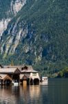 A Sunny Day Beside The Lake At Hallstatt Stock Photo