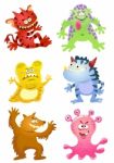 Set Of Funny Cartoon Monsters Stock Photo