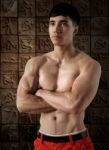 Portrait Muscular Male Stock Photo