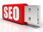 Seo Pen Drive Shows Search Engine Optimization Or Management Stock Photo