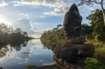 Giants In Angkor Thom Stock Photo