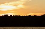 Isolated Image Of An Amazing Sunset On A Lake Stock Photo