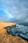 Cathedral Rock Formation, Peruvian Coastline, Rock Formations At Stock Photo