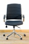 Modern Black Leather Office Chair Stock Photo