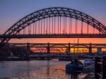 Newcastle Upon Tyne, Tyne And Wear/uk - January 20 : Sunset Over Stock Photo