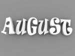 August Sign With Colour Black And White. 3d Paper Illustration Stock Photo