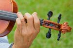 Violinist Playing Violin Stock Photo