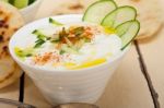 Arab Middle East Goat Yogurt And Cucumber Salad Stock Photo