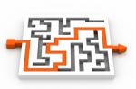 Maze Puzzle Solved Stock Photo