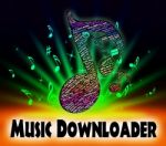 Music Downloader Shows Sound Tracks And Application Stock Photo