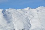 Steep Skiing Mountain Stock Photo